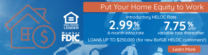 2.99% APR 6 month HELOC intro rate and 8.00% APR variable rate thereafter, click to learn more