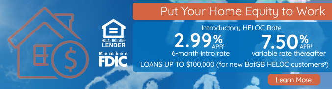 2.99% APR 6 month HELOC intro rate and 7.50% APR variable rate thereafter, click to learn more